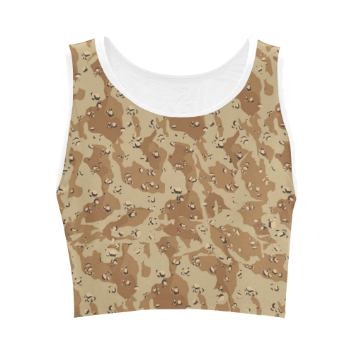 Desert Camouflage Pattern Women's Crop Top (Model T42)