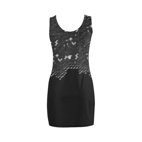 Black white textured Medea Vest Dress (Model D06)