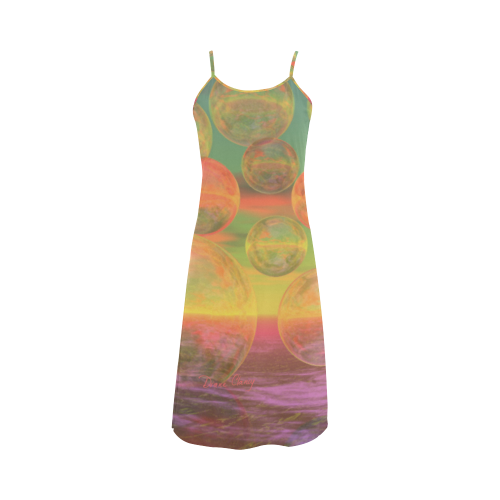 Autumn Ruminations, Abstract Gold Rose Glory Alcestis Slip Dress (Model D05)