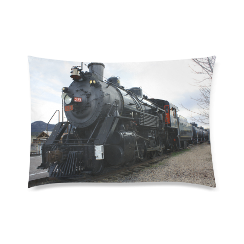 Rail Road Steam Train Custom Zippered Pillow Case 20"x30"(Twin Sides)