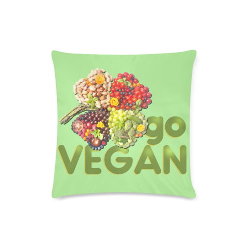 Go Vegan Clover Think Green Custom Zippered Pillow Case 16"x16"(Twin Sides)