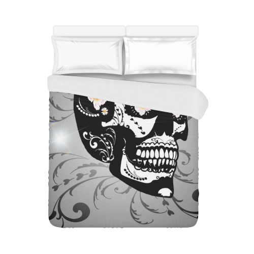 Wonderful sugar skull in black and white Duvet Cover 86"x70" ( All-over-print)