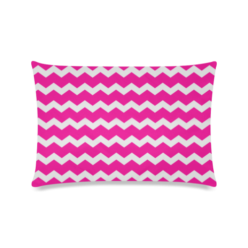 Girly Modern Trendy Pastell Grey Pink Zig Zag Pattern Chevron Custom Zippered Pillow Case 16"x24"(Twin Sides)