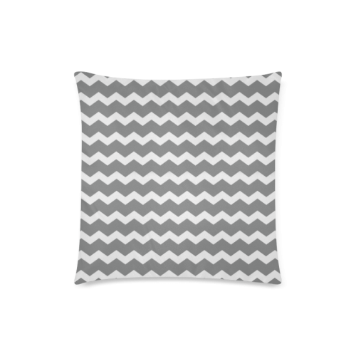 Modern Trendy Pastell Grey Zig Zag Pattern Chevron Custom Zippered Pillow Case 18"x18"(Twin Sides)