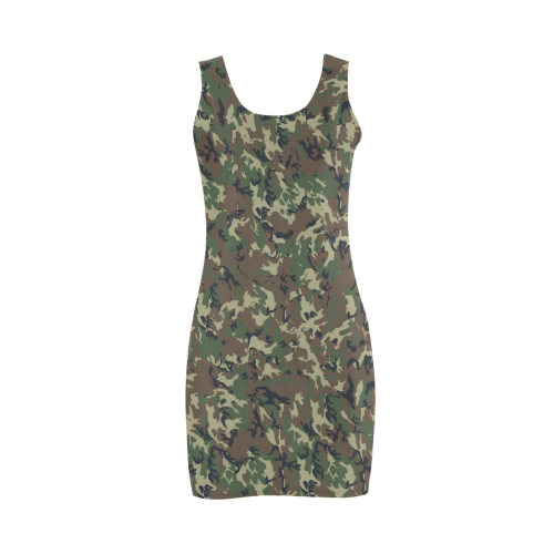 Forest Camouflage Pattern Medea Vest Dress (Model D06)
