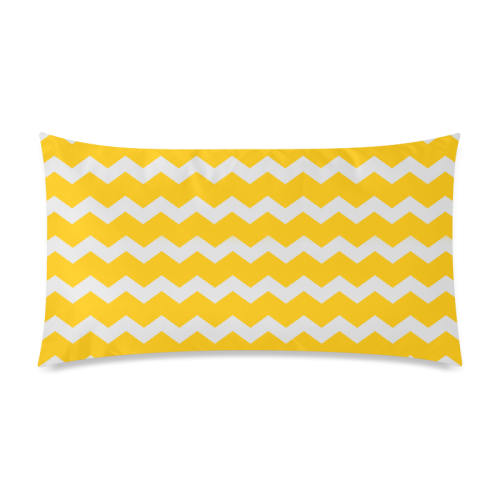 Modern Trendy Pastell Grey Sun Yellow Zig Zag Pattern Chevron Rectangle Pillow Case 20"x36"(Twin Sides)