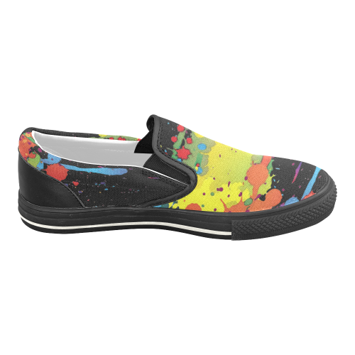 Crazy multicolored running SPLASHES Men's Slip-on Canvas Shoes (Model 019)