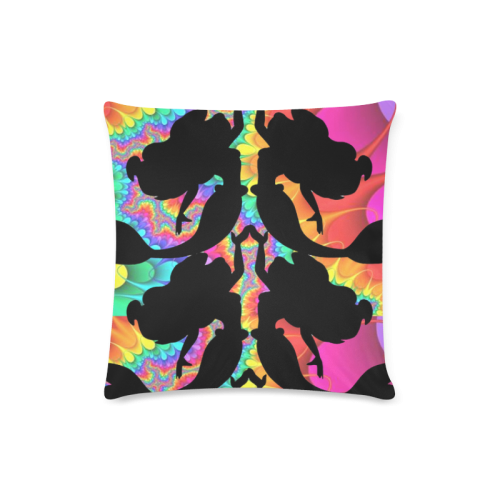 rainbowed mermaid Custom Zippered Pillow Case 16"x16" (one side)