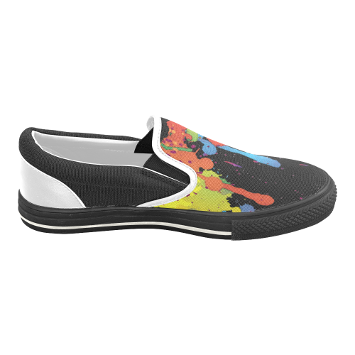 Crazy multicolored running SPLASHES Men's Unusual Slip-on Canvas Shoes (Model 019)
