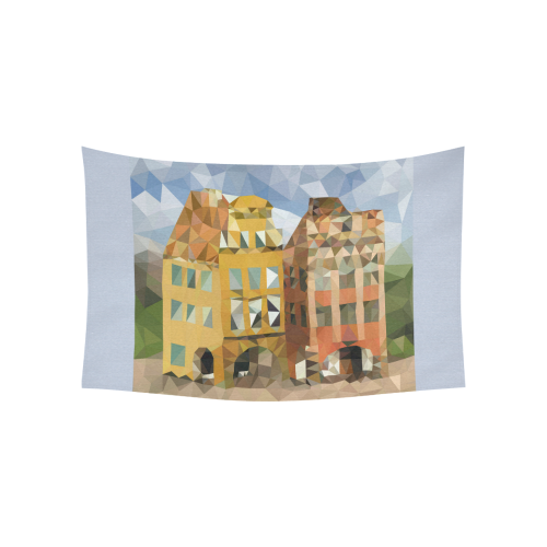 Fairy Tale Town Cotton Linen Wall Tapestry 60"x 40"