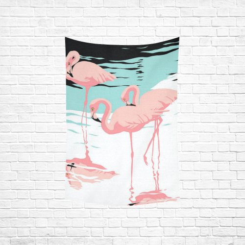 Flamingos Cotton Linen Wall Tapestry 40"x 60"