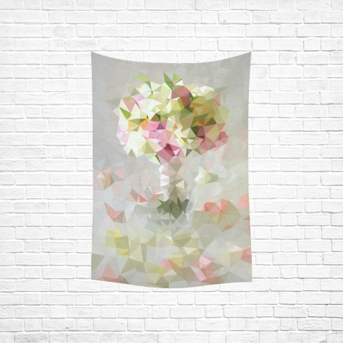 Low Poly Pastel Flower Cotton Linen Wall Tapestry 40"x 60"