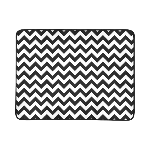 black and white zigzag chevron Beach Mat 78"x 60"