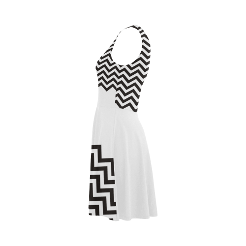 HIPSTER zigzag chevron pattern black & white Atalanta Sundress (Model D04)