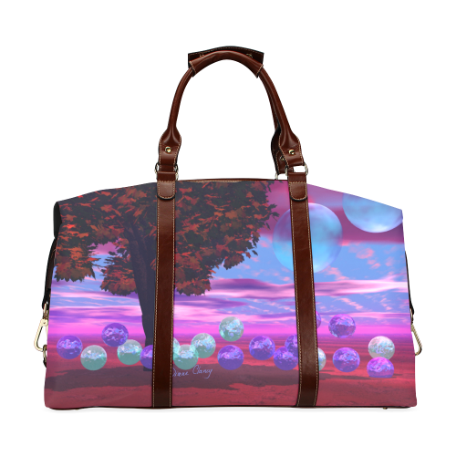 Bubble Garden, Abstract Rose  Azure Wisdom Classic Travel Bag (Model 1643)