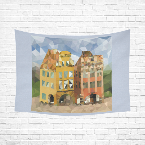 Fairy Tale Town Cotton Linen Wall Tapestry 80"x 60"