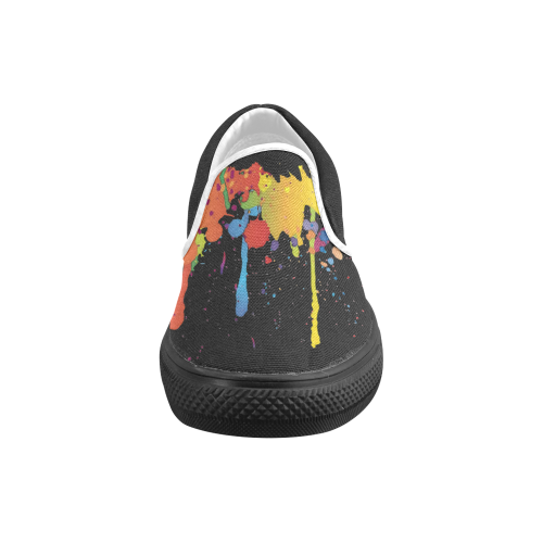 Crazy multicolored running SPLASHES Men's Unusual Slip-on Canvas Shoes (Model 019)