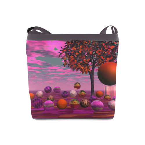 Bittersweet Opinion, Abstract Raspberry Maple Tree Crossbody Bags (Model 1613)