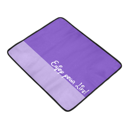 Two Colors - violet mix + Message: Enjoy your Life Beach Mat 78"x 60"