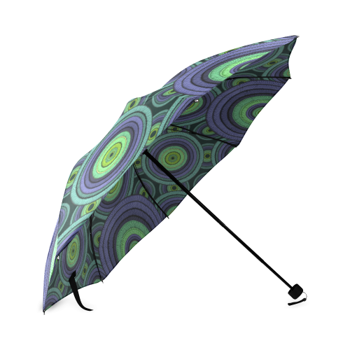 Green and Blue Stitched Foldable Umbrella (Model U01)