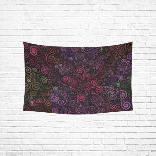 Psychedelic 3D Rose Cotton Linen Wall Tapestry 60"x 40"