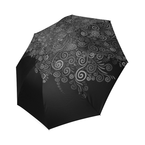 Black+White Rose Foldable Umbrella (Model U01)