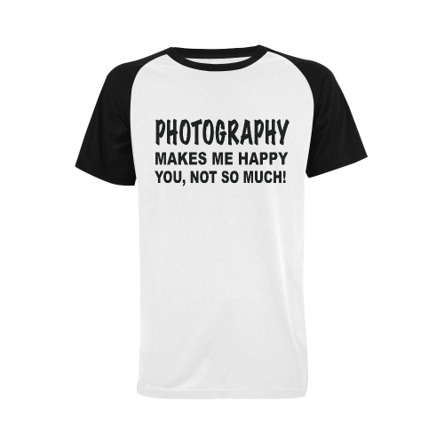 Photography makes me happy Men's Raglan T-shirt (USA Size) (Model T11)