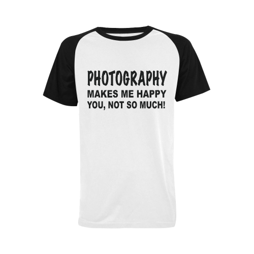 Photography makes me happy Men's Raglan T-shirt Big Size (USA Size) (Model T11)
