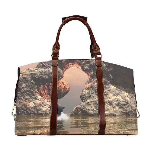 Dolphin in the sunset Classic Travel Bag (Model 1643)