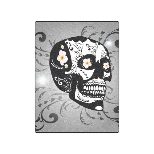 Wonderful sugar skull in black and white Blanket 50"x60"