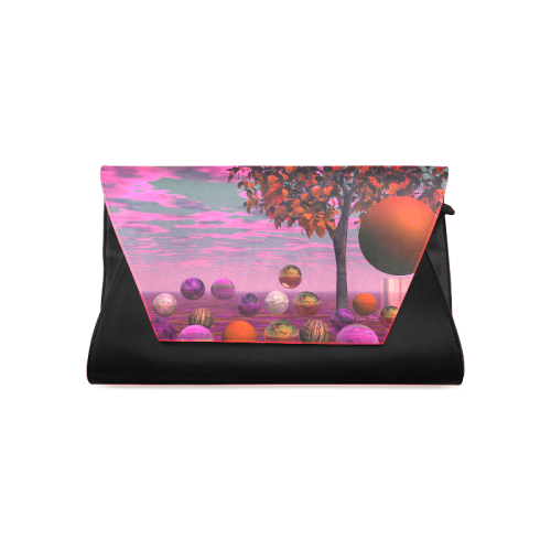 Bittersweet Opinion, Abstract Raspberry Maple Tree Clutch Bag (Model 1630)