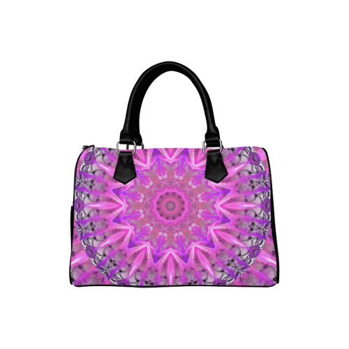 Lavender Lace Abstract Pink Light Love Lattice Boston Handbag (Model 1621)