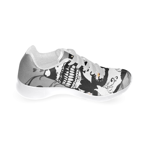 Wonderful sugar skull in black and white Women’s Running Shoes (Model 020)