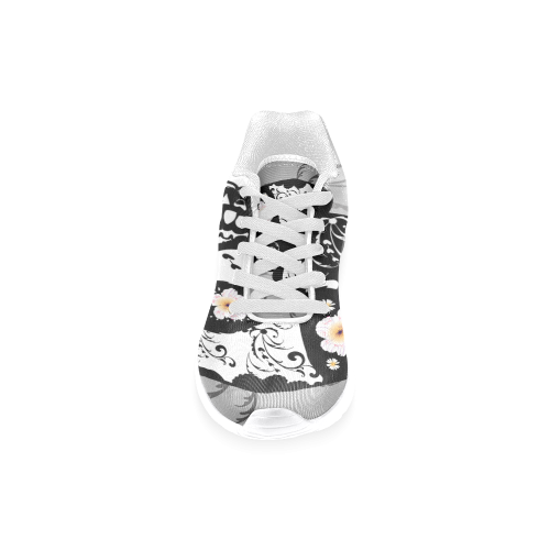 Wonderful sugar skull in black and white Women’s Running Shoes (Model 020)