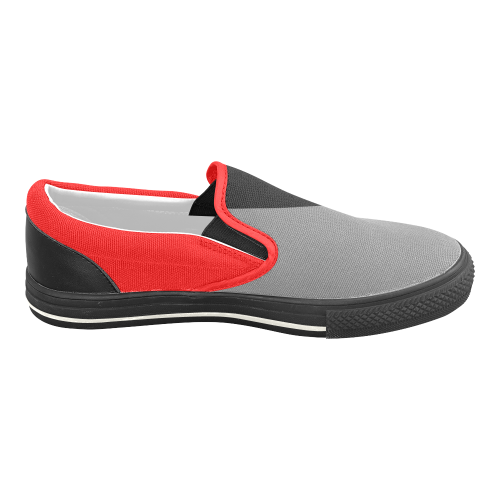 Only 3 Colors - black red grey Men's Slip-on Canvas Shoes (Model 019)