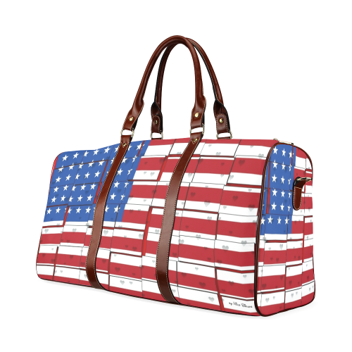 USA Pattern by Nico Bielow Waterproof Travel Bag/Small (Model 1639)