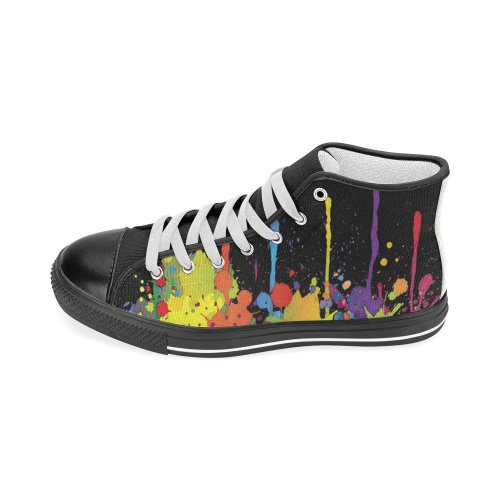 Crazy multicolored running SPLASHES Men’s Classic High Top Canvas Shoes (Model 017)