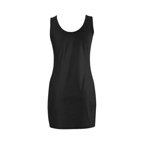 HIPSTER zigzag chevron pattern black & white Medea Vest Dress (Model D06)