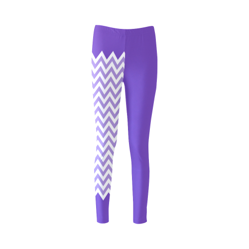 HIPSTER zigzag chevron pattern white Cassandra Women's Leggings (Model L01)