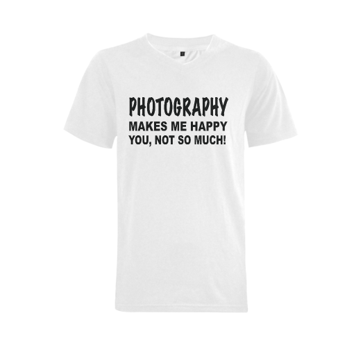 Photography makes me happy Men's V-Neck T-shirt (USA Size) (Model T10)