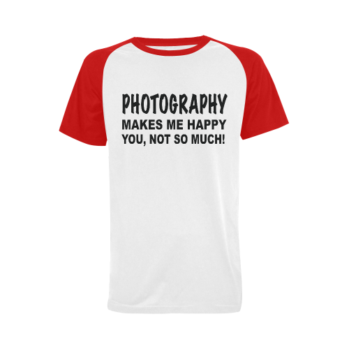 Photography makes me happy Men's Raglan T-shirt (USA Size) (Model T11)