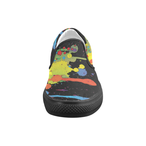 Crazy multicolored running SPLASHES Men's Slip-on Canvas Shoes (Model 019)