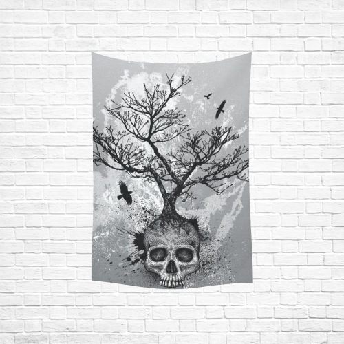 Skull Art Cotton Linen Wall Tapestry 40"x 60"