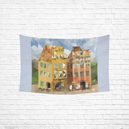 Fairy Tale Town Cotton Linen Wall Tapestry 60"x 40"