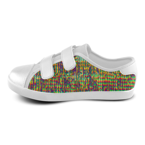 Multicolored Digital Grunge Velcro Canvas Kid's Shoes (Model 008) ID D384287