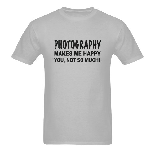 Photography makes me happy Men's T-Shirt in USA Size (Two Sides Printing)