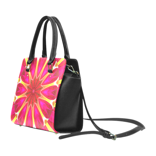 Cherry Daffodil Abstract Modern Pink Flowers Zen Classic Shoulder Handbag (Model 1653)