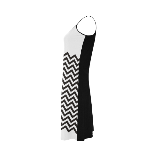 HIPSTER zigzag chevron pattern black & white Alcestis Slip Dress (Model D05)