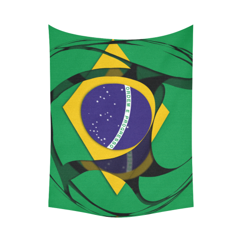 The Flag of Brazil Cotton Linen Wall Tapestry 80"x 60"