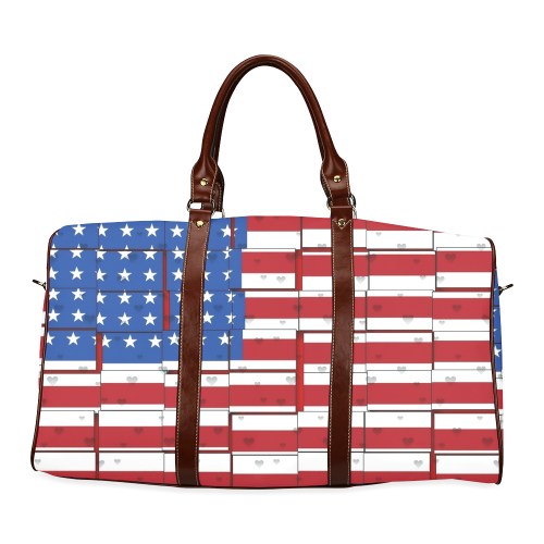 USA Pattern by Nico Bielow Waterproof Travel Bag/Small (Model 1639)